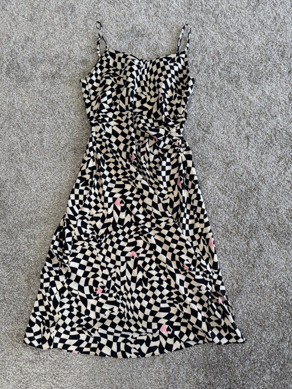 Y2K Checkered Heart Print Cami Mini Dress